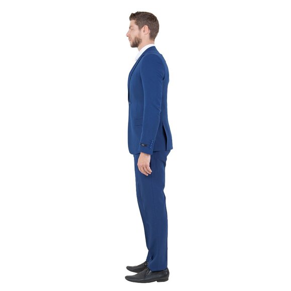 Vitto's Premium Polyester 2pc Mens Suit, Blue - Picture 4 of 6